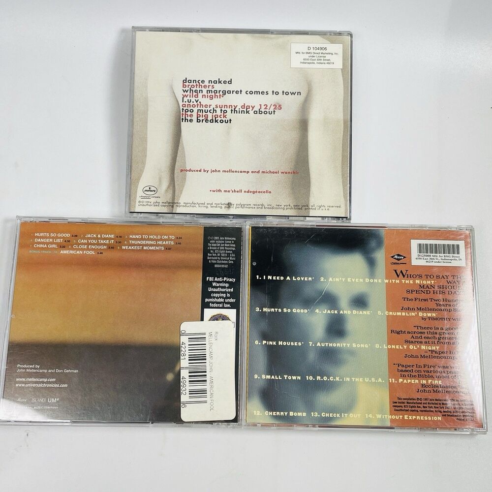 Lot of 3 John Mellencamp CDs Dance Naked American Fool Best That I Can Do Hits - Picture 2 of 8